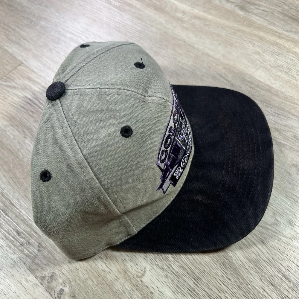 VTG Colorado Rockies Strapback Hat MLB Baseball Signatures Beige Black Cap